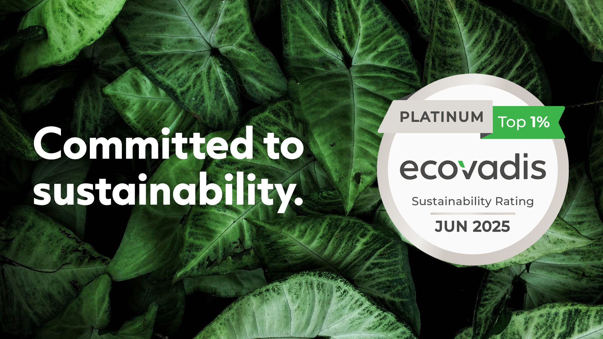  EcoVadis Platinum rating for 2025