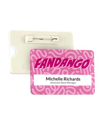 Gloss Finish Reusable Name Badge 76mm x 51mm With 12mm Window