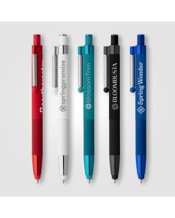 Lisbon Recycled Aluminium Monochrome Fidget Stylus Pen