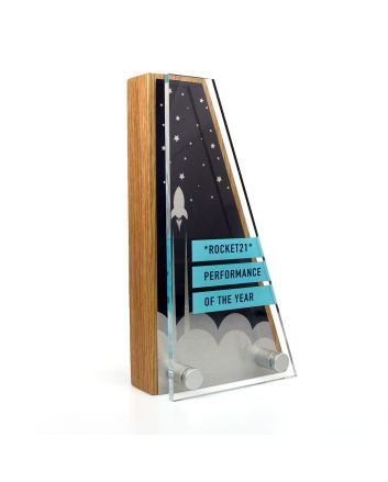 Wedge Award 95mm x 175mm With Metal Plate & Acrylic Front