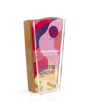 Wave Top Award 95mm x 175mm With Metal Plate & Acrylic Front