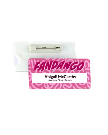 Gloss Finish Reusable Name Badge 73mm x 35mm With 11mm Window