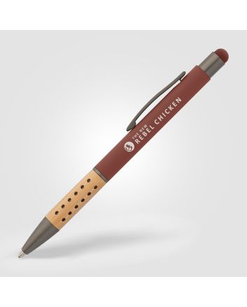 Bowie Bamboo Grip Pen w/Stylus