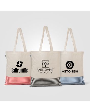 Aro Recycled 5 oz Cotton Micro Stripe Tote Bag - 9.7L