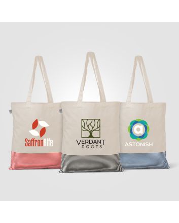 Aro Recycled 5 oz Cotton Micro Stripe Tote Bag - 9.7L