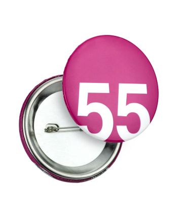 55mm All Metal Button Badge - Pin Aligned Horizontally to Artwork