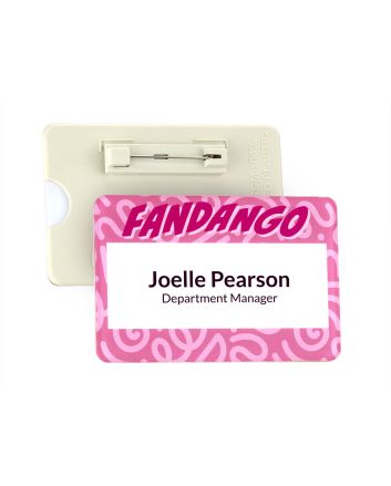 Gloss Finish Reusable Name Badge 76mm x 51mm With 26mm Window