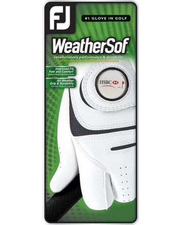 FJ (FOOTJOY) WEATHERSOF GOLF GLOVE WITH REMOVABLE BALL MARKER
