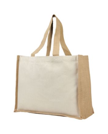 Varai 320 g/m² canvas and jute shopping tote bag 23L