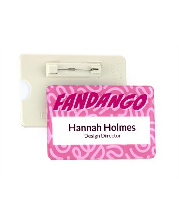 Gloss Finish Reusable Name Badge 76mm x 51mm With 19mm Window