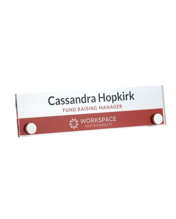 Acrylic Pillar Nameplate 200mm x 50mm