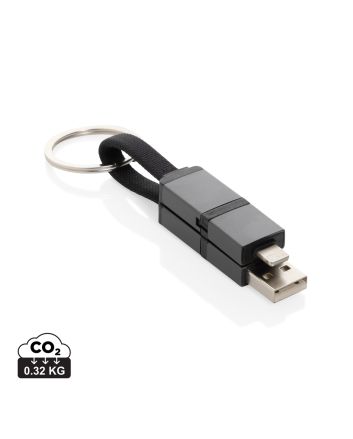 Terra recycled aluminium 4 in 1 60W fast charging cable