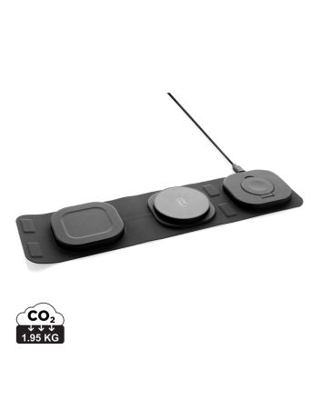 Swiss Peak RCS rplastic 3-in-1 wireless 15W travel charger