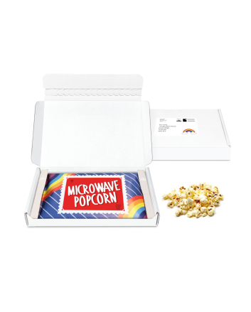 Gift Boxes - Mini White Postal Box - Microwave Popcorn