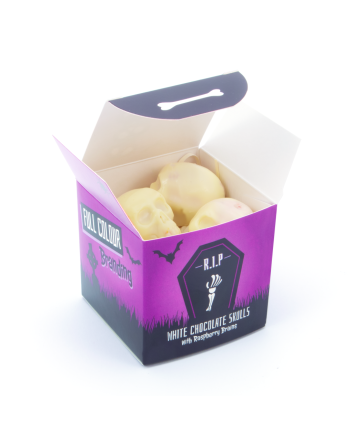 Halloween - Eco Maxi Cube - White Chocolate Skulls - x4