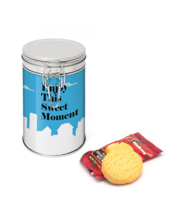 Flip Top Tin - Silver - Shortbread Biscuits