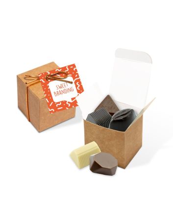 Eco Range - Eco Kraft Cube - 5x Chocolate Truffles