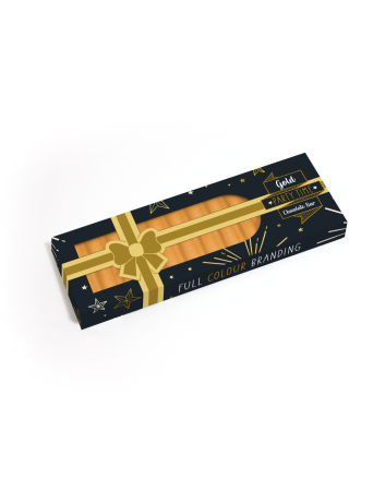 Party Time - Eco 12 Baton Bar Box - Gold Chocolate Bar - Present Box - 32% Cocoa