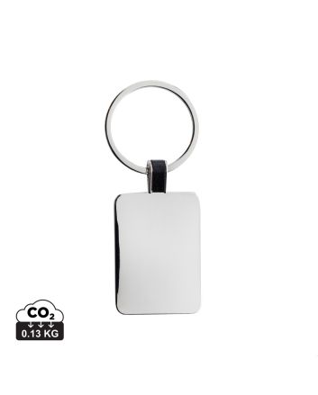 RCS recycled zinc alloy rectangle keyring
