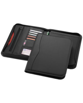 Ebony A4 zippered portfolio