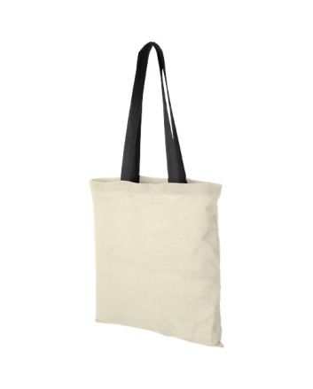Nevada 100 g/m² cotton tote bag coloured handles 7L