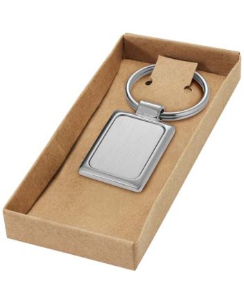 Sergio rectangular metal keychain
