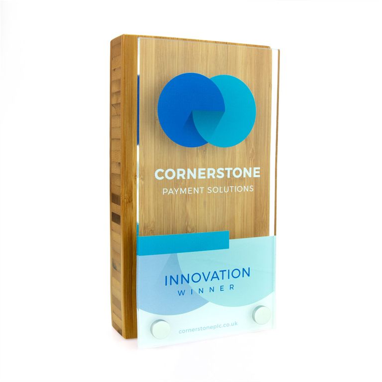 Bamboo Oblong Award 95mm x 175mm With Acrylic Front