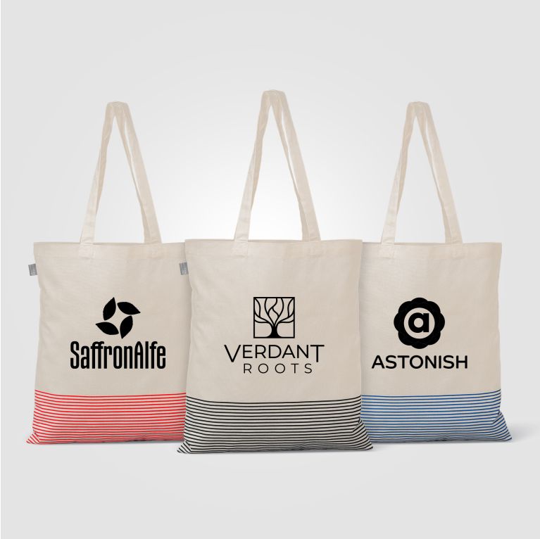 Aro Recycled 5 oz Cotton Micro Stripe Tote Bag - 9.7L
