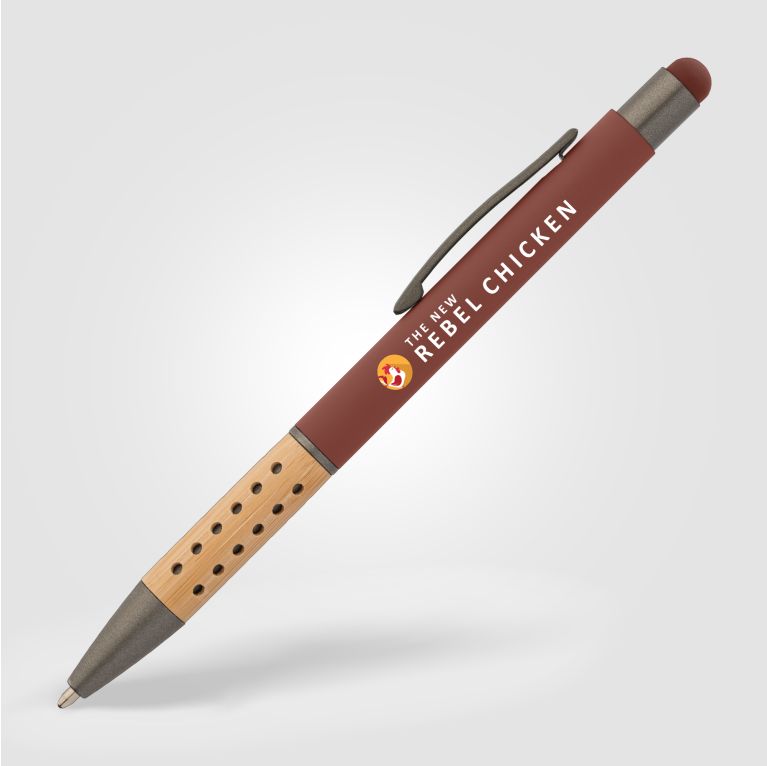 Bowie Bamboo Grip Pen w/Stylus