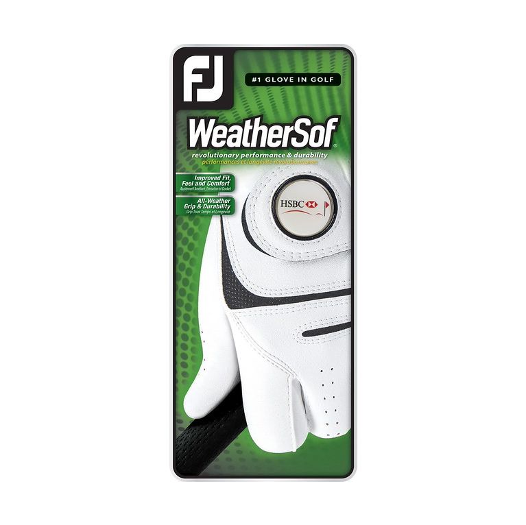 FJ (FOOTJOY) WEATHERSOF GOLF GLOVE WITH REMOVABLE BALL MARKER