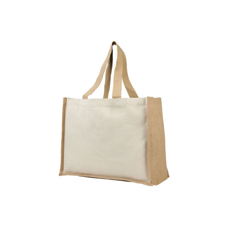 Varai 320 g/m² canvas and jute shopping tote bag 23L