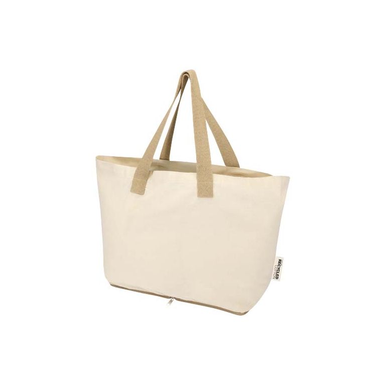 Sierra 140 g/m² GRS recycled foldable cotton tote bag 12L