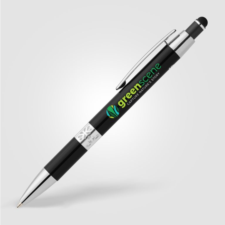 Adorn Recycled Aluminium Chrome Trim Stylus Pen