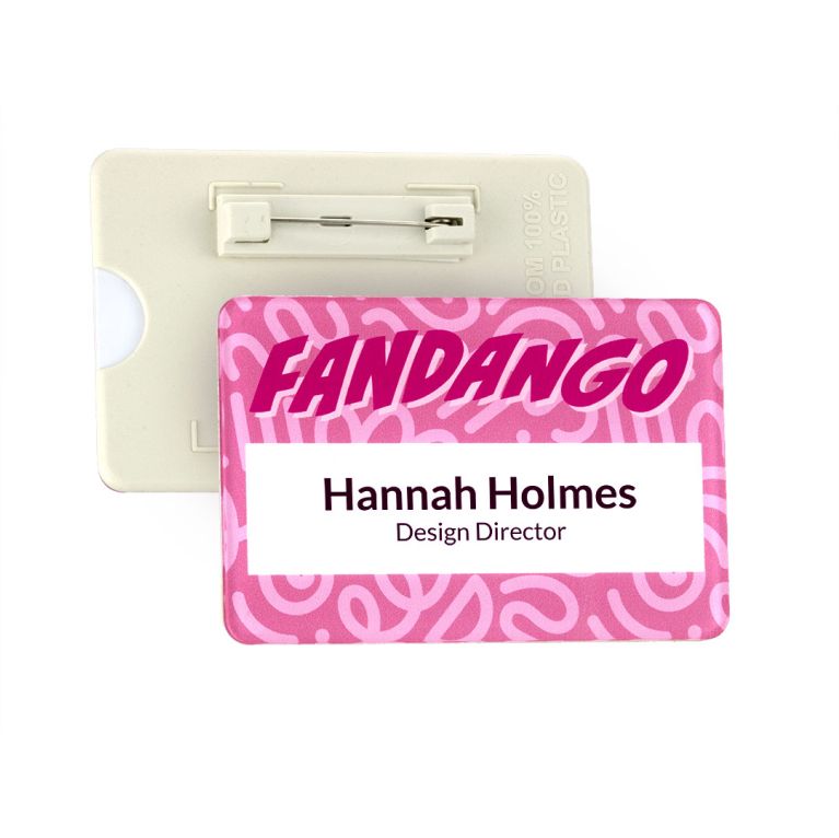 Gloss Finish Reusable Name Badge 76mm x 51mm With 19mm Window