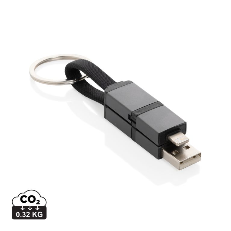 Terra recycled aluminium 4 in 1 60W fast charging cable