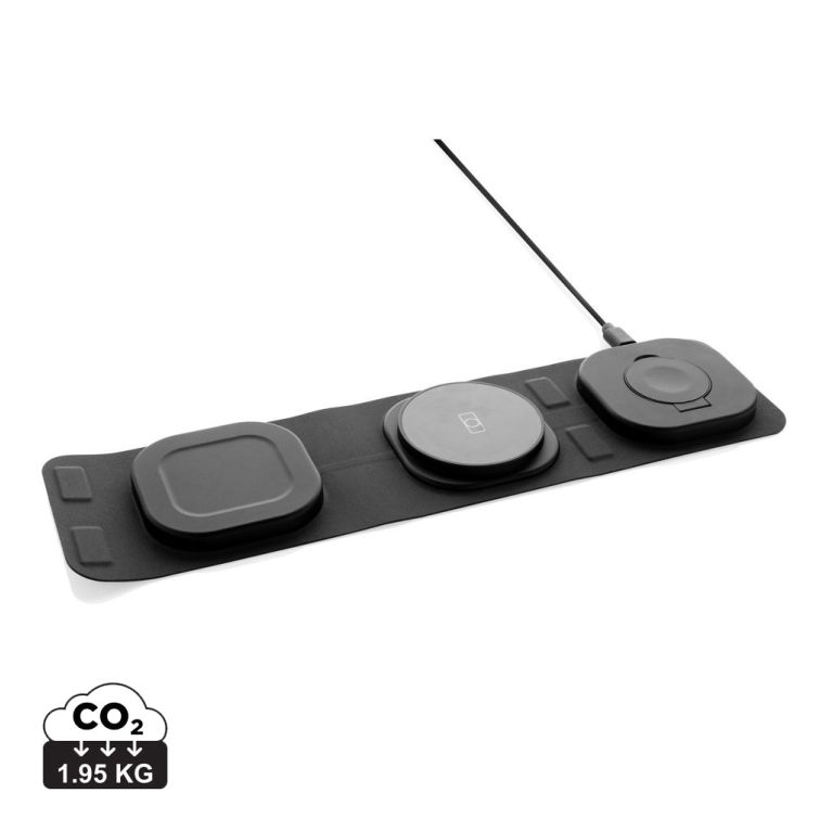 Swiss Peak RCS rplastic 3-in-1 wireless 15W travel charger