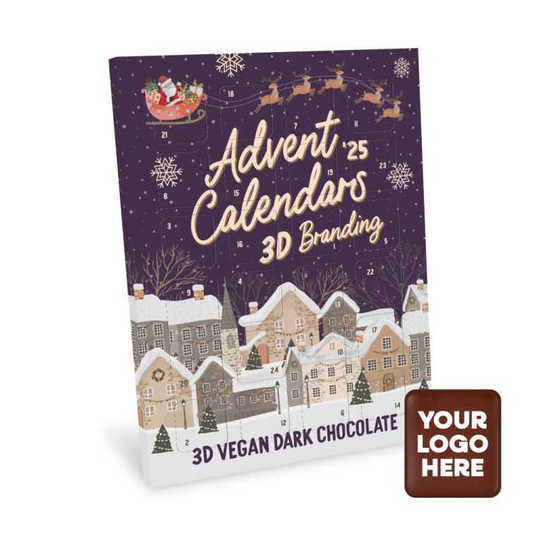 Maxi Advent Calendar - Vegan Dark Chocolate - 71% Cocoa - 3D Branding