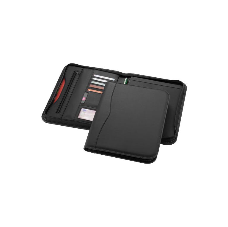 Ebony A4 zippered portfolio