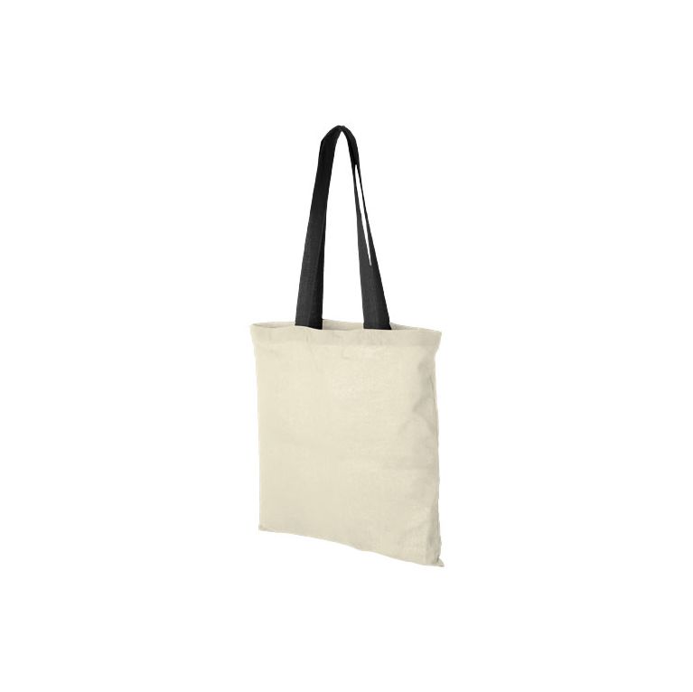 Nevada 100 g/m² cotton tote bag coloured handles 7L