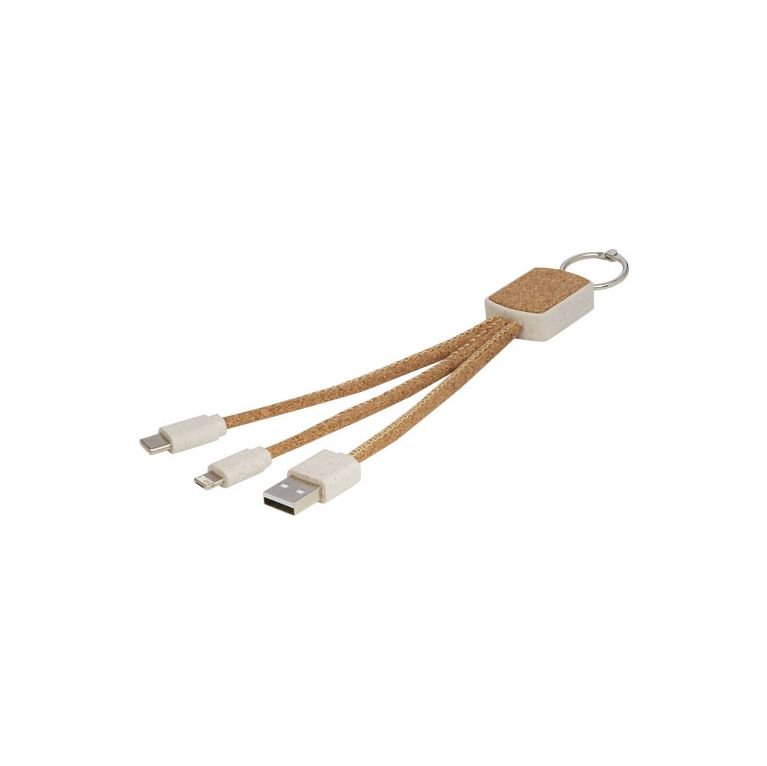 Bates wheat straw and cork 3-in-1 charging cable