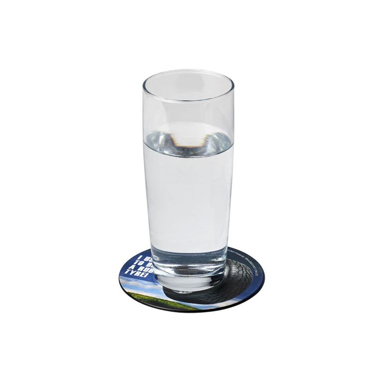 Brite-Mat® round coaster with tyre material