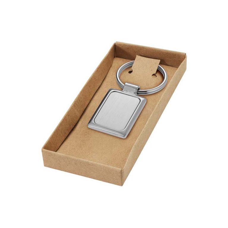 Sergio rectangular metal keychain