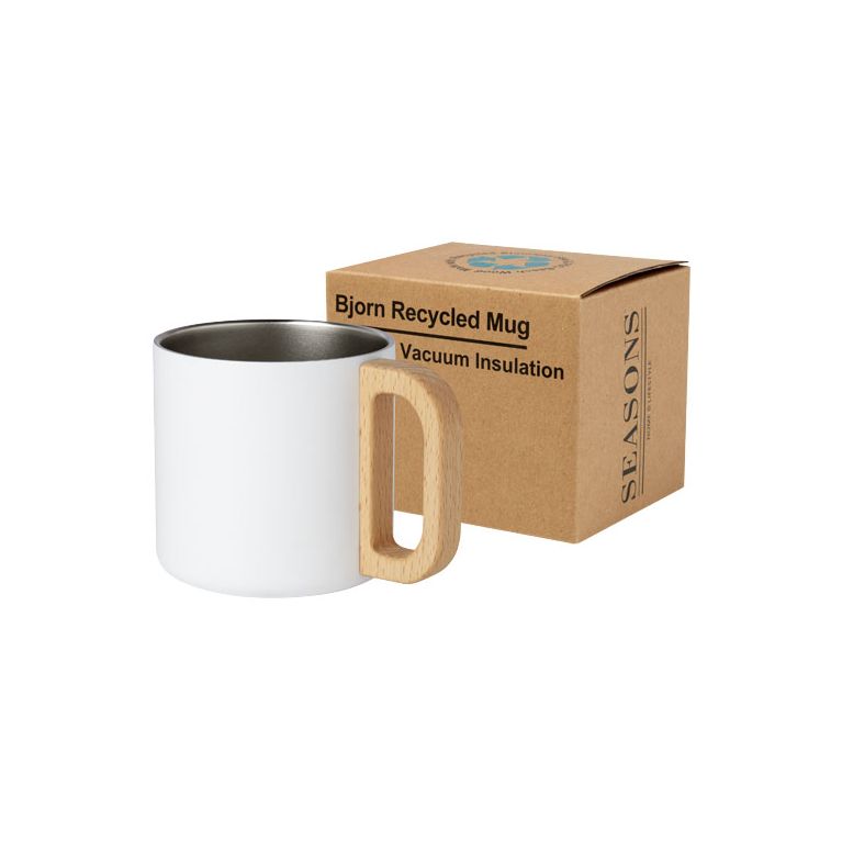 Bjorn 360 ml RCS certified recycled stainless steel mug with copper vacuum insulation
