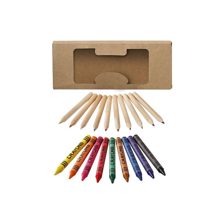 Lucky 19-piece coloured pencil and crayon set