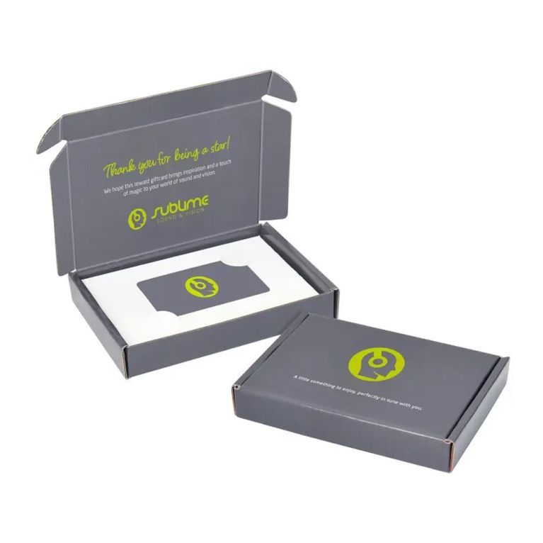 Corrugated digital Gift Card Box - Side Fold